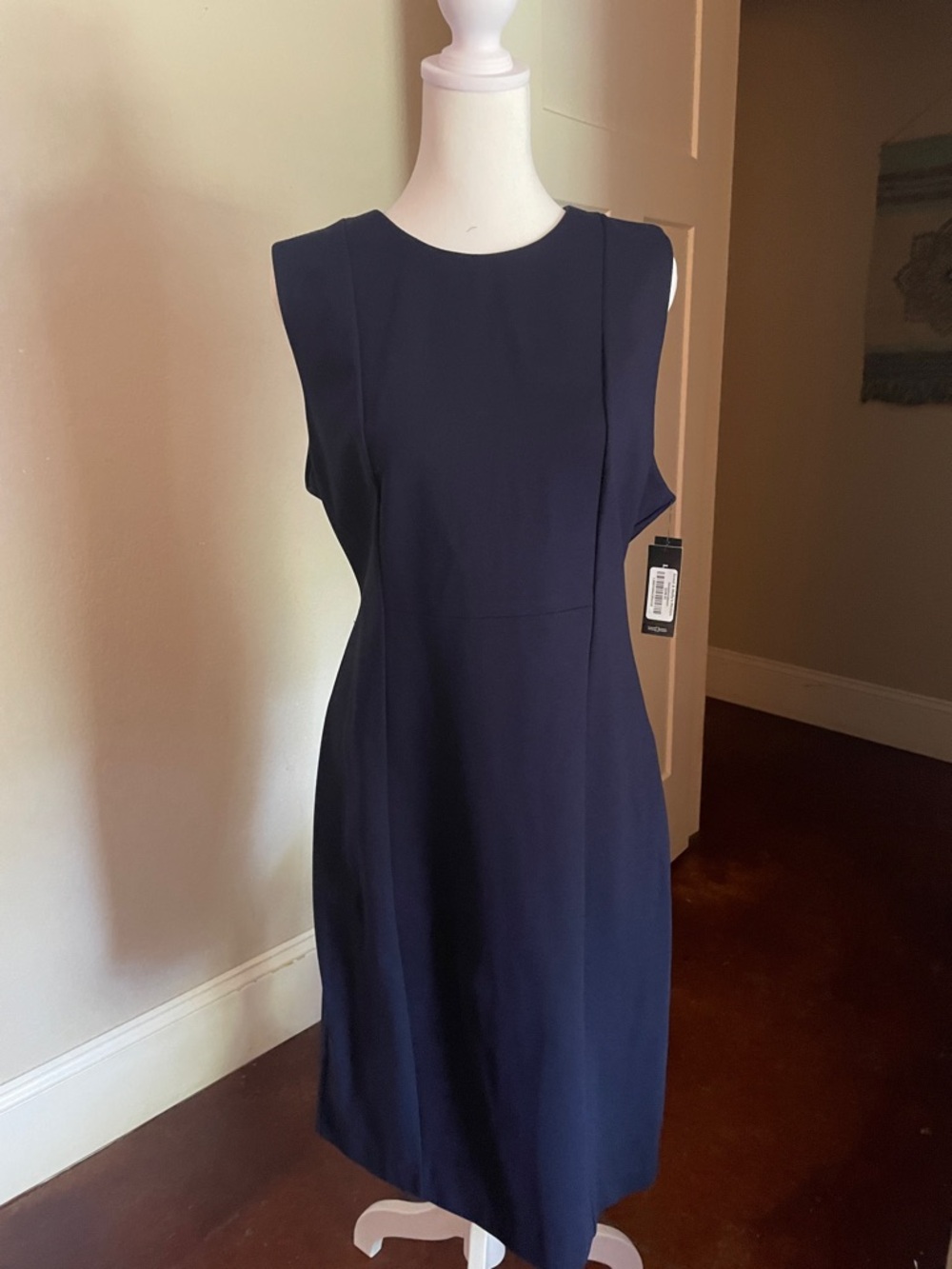 Liverpool Classic Sleeveless Navy Sheath Dress